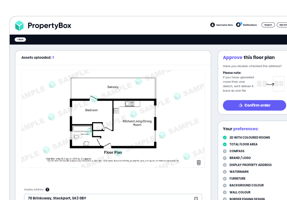 Floor Plan Library - Confirm Order - PropertyBox